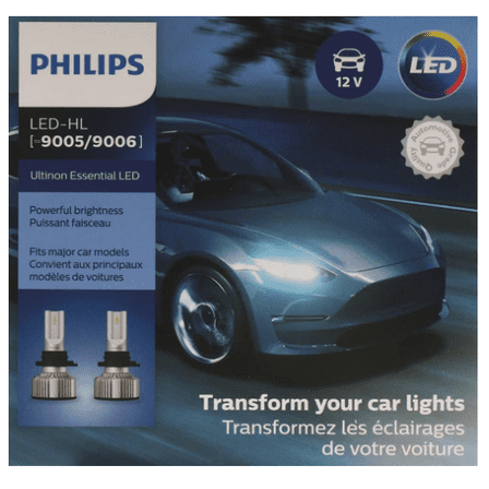 Philips 9005 9006 Ultinon Essential LED Headlight, 2 Pack