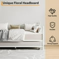 thumbnail image 4 of QinaQin Sofá cama individual tipo daybed con cama nido, estructura metálica resistente y cabecera floral decorativa para sala o recámara, 4 of 7