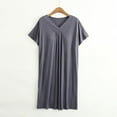 thumbnail image 2 of Seductiva Women's Nightgown Sleepwear Summer Women's Plain Sleepwear Nightdress Thin Short Sleeve Sleepwear Loose Plus Size Pleated Night Dress Casual Print Sleepdress 1PC, 2 of 4