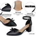 thumbnail image 3 of Ecetana Women's Pumps Pointed-Toe chunky Heel Shoes with Bow Elegant Ankle Strap Dress Shoes for Wedding Party Office, 3 of 6