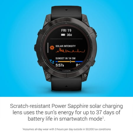 Garmin - fenix 7X Pro Sapphire Solar GPS Smartwatch 51 mm Fiber-reinforced polymer - Carbon Gray DLC Titanium