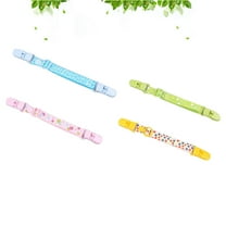 SOPOTUTU 4-Pack Assorted Baby Bib Clips, Durable Lightweight Polyester Fasteners for Infant Use