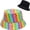 Colorful a, variant on Shiny Metallic Bucket Hat Reversible Beach Fisherman Hats for Women Men