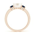 thumbnail image 2 of ANGARA Freshwater Cultured Pearl & Blue Sapphire Engagement Ring in 14K Rose Gold for Women | June Birthstone, Birthday, Anniversary, Jewelry Gift for Women | Pearl Ring, 2 of 8