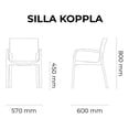 thumbnail image 4 of Lagoon Silla de Comedor Tipo Ratán para Exterior e Interior con Protección Solar UV, Modelo Koppla 7027 Lagoon  KOPPLA, 4 of 5