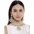 thumbnail image 2 of Aheli Indian Traditional Maang Tikka with Kundan Necklace Earrings Set Ethnic Wedding Party Designer Jewelry for Women, 2 of 5