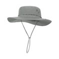 thumbnail image 4 of Sombrero de protección solar impermeable con cordones, plegable y ajustable, tipo cubo. M gris claro, 4 of 9