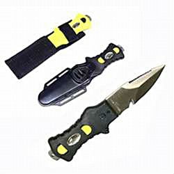 Sea Elite Voyager Knife Point with Plastic Sheath Yellow