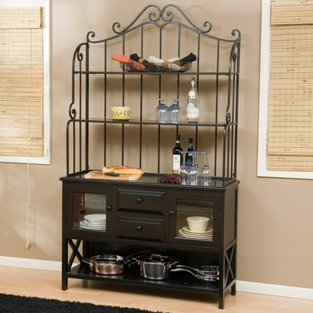 bakers rack wood hampton belham living racks kitchen inch cabinets hayneedle doors cabinet bathroom glass baker wooden buffet master visit