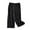 Black, variant on Jalioing Kids Wide Leg Trousers Ribbed Elastic Waist Loose Lounge Pants Lightweight Girls Summer Ankle Length Slacks
