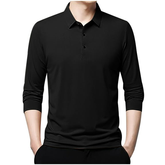 Dovford Polo Shirts for Men Long Sleeve Soft Cotton Collared Shirt