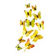 thumbnail image 1 of Kearding 12 unids/set PVC 3D forma de mariposa pegatinas de pared refrigerador TV Fondo decoración del hogar DIY niños dormitorio pared calcomanía Decoración del hogar amarillo Kearding JJ19462-05, 1 of 6