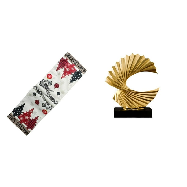 Camino de mesa navideño,Camino de mesa navideño de temporada para cocina de invierno,Escultura de ola del océano,Escultura de ola de océano,regalo moderno para oficina,Adorno de estatua