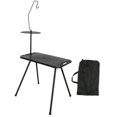 thumbnail image 4 of Mesa auxiliar plegable portátil para exteriores, de polipropileno, resistente, versátil, de plegado rápido con soporte de luz de doble capa y patas de Negro, 4 of 8
