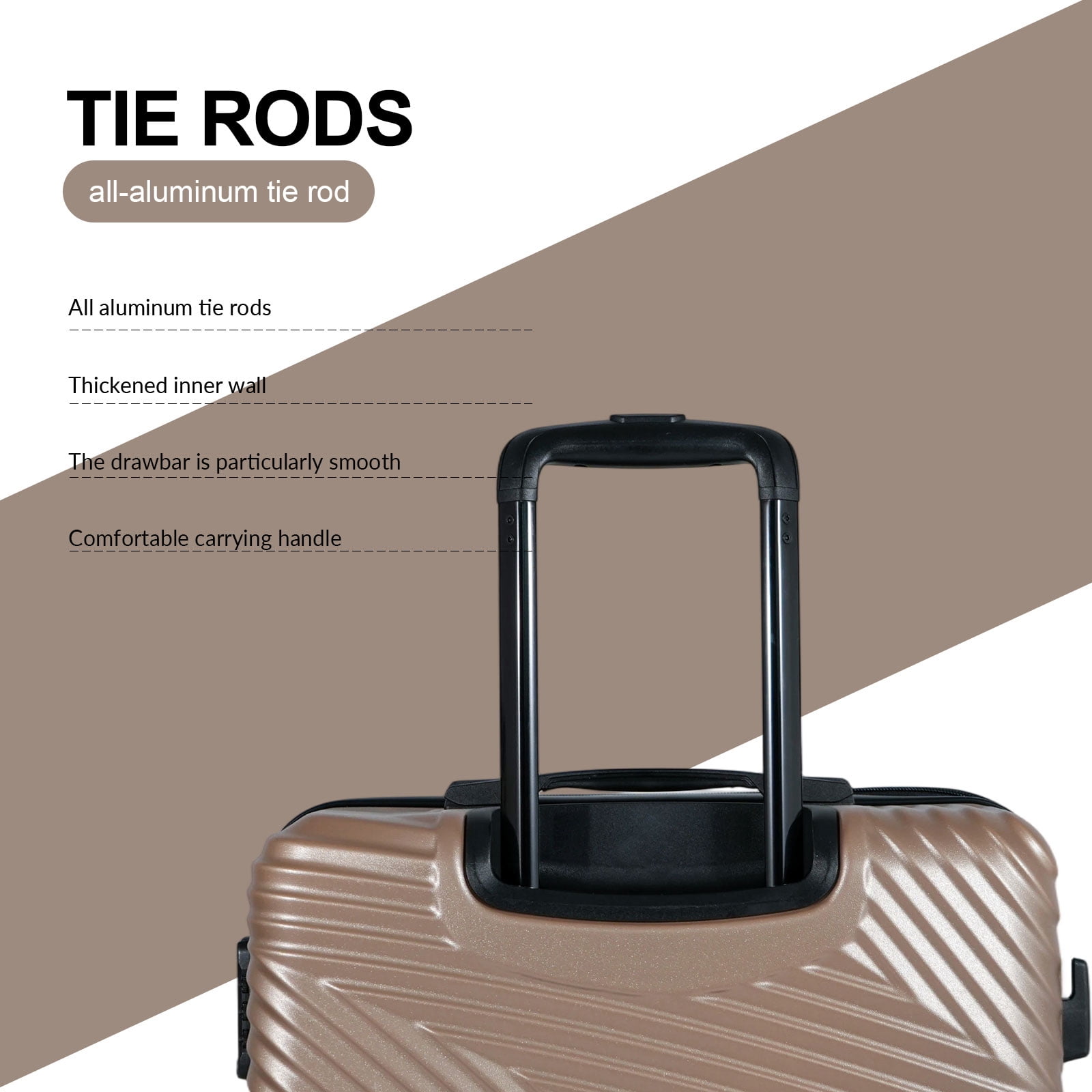 Tripcomp Luggage 3 Piece Set,Suitcase with Spinner Wheels Hardside Lightweight Luggage 20in24in28in.(Golden)