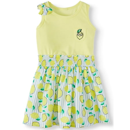 Dress with Printed Lemon Skirt (Toddler Girls)