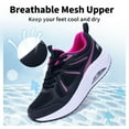 thumbnail image 3 of Womens Walking Shoes with Arch Support Orthotic Sneakers for Plantar Fasciitis Heel and Foot Pain Relief Tennis BlackRed Size 10.5, 3 of 7