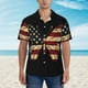 thumbnail image 2 of Balery Patriotic USA Butterfly Art Camisas hawaianas de manga corta para hombre, camisas playeras de corte holgado, camisas de vacaciones con botones,Small, 2 of 7