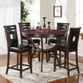 thumbnail image 2 of Elegant Wooden 5 Piece Counter Height Set, Black & Cherry Brown, 2 of 2