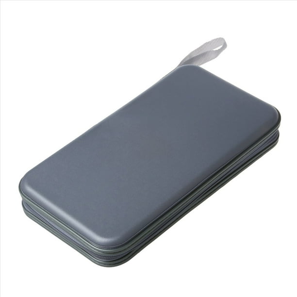 4X Caja Cartera Bolsa de Almacenamiento 80 Discos Album CD DVD - Plateado