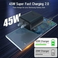 thumbnail image 3 of Samsung 45W Super Fast Charger,USB C Android Phone Charger Fast Charging Block &6.6FT USBC to USBC Cable 2Pack for Samsung Galaxy S25 Ultra/S25+/S24 Ultra/S24+/S23 S22 S21, Android Phone Charger Cord, 3 of 7