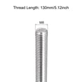thumbnail image 2 of Uxcell Fully Threaded Rod M8 x 130mm 1.25mm Thread Pitch 304 Stainless Steel Right Hand Threaded Rods Bar Studs 2 Pack, 2 of 6