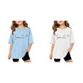 thumbnail image 1 of (2-Pack) Rinsvye Kids Short Sleeve Letter Design T Shirt Comfortable Tops And Girls Everyday Wear Durable Lightweight Apparel, 1 of 6