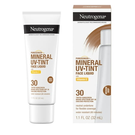 Neutrogena Purescreen+ Tinted Mineral Face Sunscreen  Medium Deep  1.1 fl oz