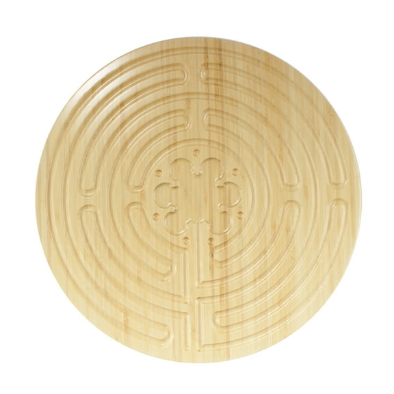 BambooMN Finger Labyrinth for Meditation and Prayer - Natural Chartres Style 12.5" Diameter, 7 Circuit, 1 Piece