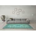 thumbnail image 3 of Ahgly Company Indoor Rectangle Medallion Light Blue Traditional Area Rugs, 4' x 6', 3 of 4