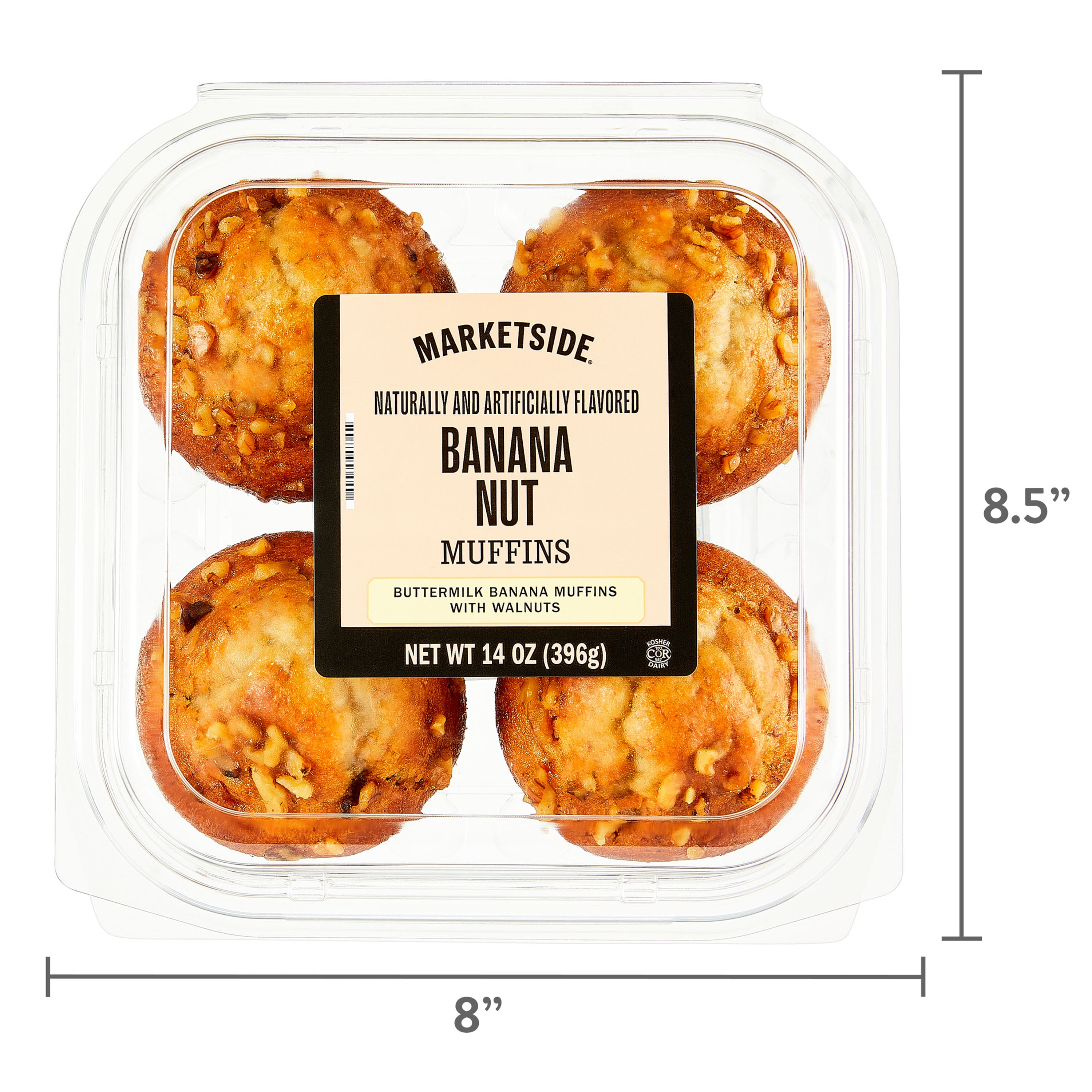 Marketside Banana Nut Muffins, 14 oz, 4 Count - Walmart.com