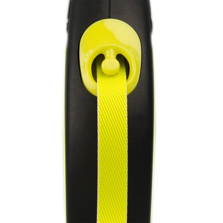 UPC: 0840317107180 | Flexi New Neon Medium Tape Retractable Dog Leash 16 ft Black/Neon (For Dogs up to 55 lbs.)