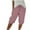 Pink, variant on LIaqionyy Color Block Striped Pants for Women Lightweight Casual Elastic Waist Beach Vacation Short Pants with Pockets