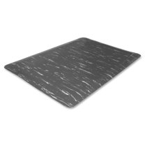 Genuine Joe Marble Top Anti-fatigue Floor Mats - Office, Bank, Cashier's Station, Industry, Airport - 60" Length X 36" Width X 0.50" Thickness - Rectangle - High Density Foam (hdf) - Gray Marble