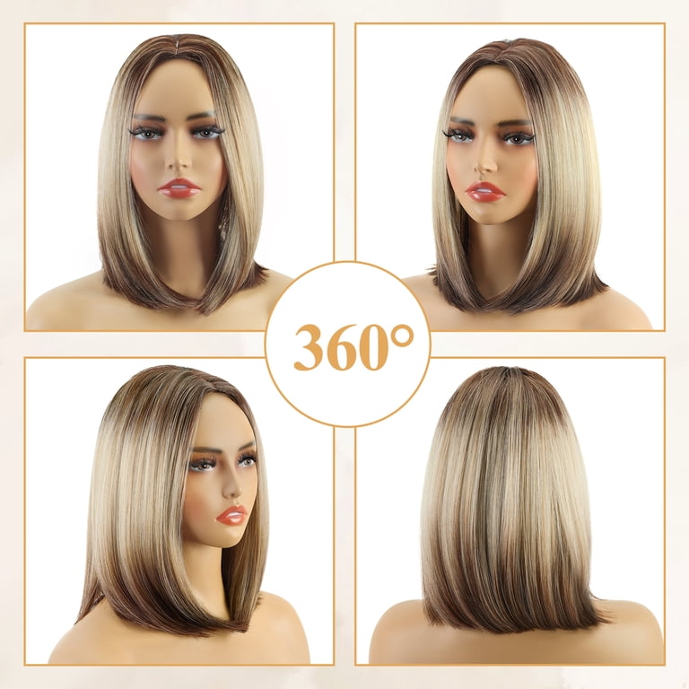 Phocas Short Bob Wig for Women，Ombre Blonde Hightlights  display picture 2