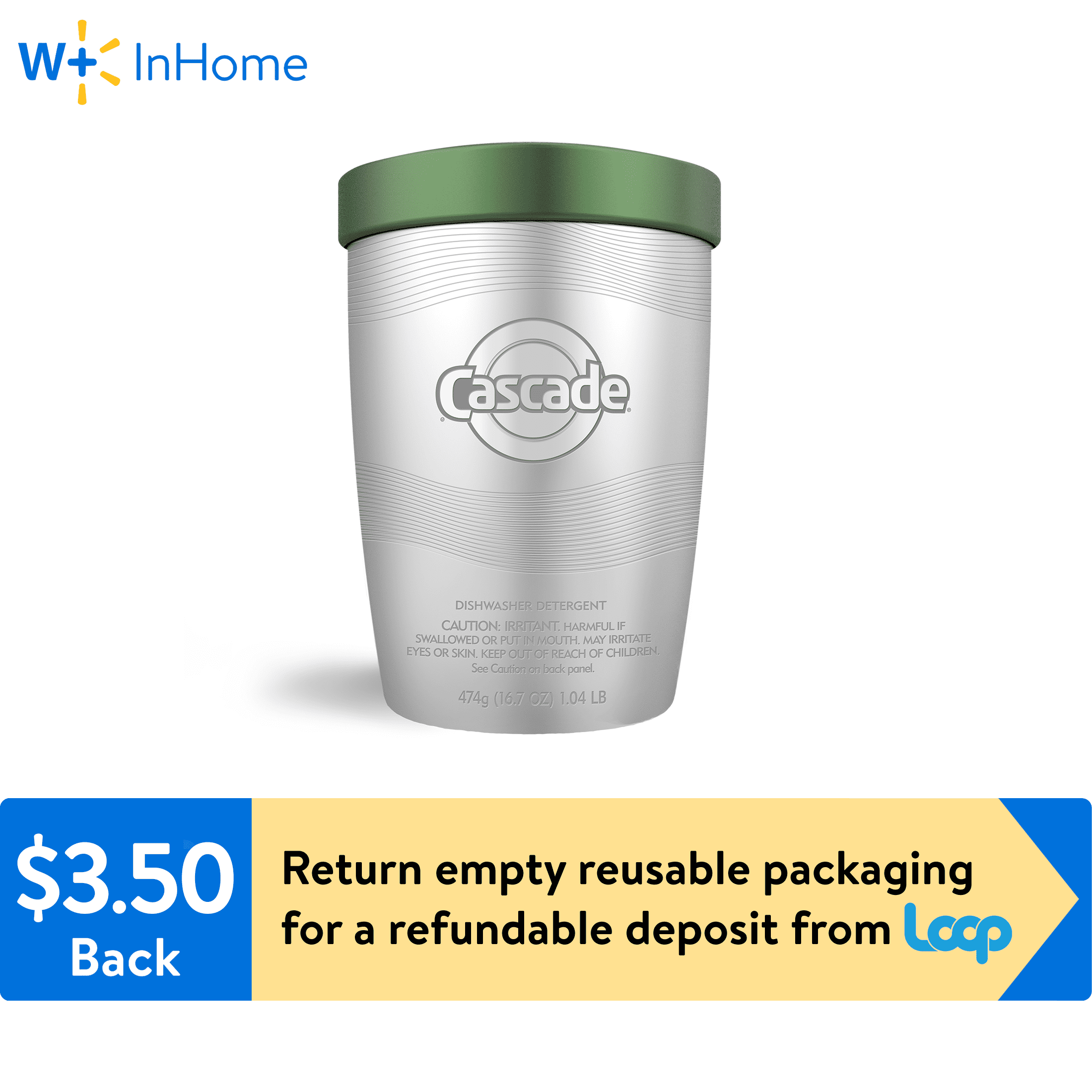 Loop Cascade Platinum Dishwasher Detergent Pods, ActionPacs, Fresh Scent, 30 Ct (W+ InHome only