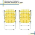thumbnail image 5 of 2pcs Steel Tube PP Webbing Bearing 120kg Folding Beach Chair Yellow & White Strip, 5 of 7
