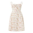 thumbnail image 4 of Femmes Été Robe Sans Manches Spaghetti Sangle Côté Fente V Cou Midi Robes Moulantes, 4 of 6