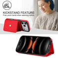 thumbnail image 6 of For iPhone 17 Pro Max RFID Blocking Protective Purse Wallet Case Magnetic Organ Style Flip Cover Multi-Card Slots Pocket With Detachable Shoulder Strap And Wrist Strap,Red,For iPhone 17 Pro Max, 6 of 8