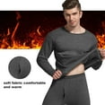 thumbnail image 4 of Men's Thermal Underwear Set Winter Base Layer Top & Bottom Ultra Soft Long Set, Gray, 2XL, 4 of 7