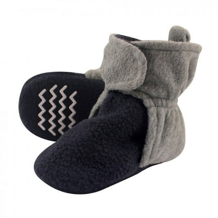 UPC: 0660168546965 | Hudson Baby Infant and Toddler Boy Cozy Fleece Booties  Navy Heather Gray  0-6 Months