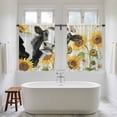 thumbnail image 4 of Yellow Sunflowers Kitchen Curtains 45 Inch Length, Country Cow Flower Butterfly Farmhouse Cream Tiers Curtains for Bathroom Bedroom Cafe, Light Filtering Window Treatment Drapes 2 Panels 42"Wx45"L, 4 of 8