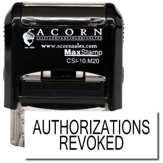 Self-Inking Authorizations Revoked Stamp with Pink Ink
