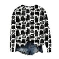 thumbnail image 3 of Xudanell Sweatshirt for Women Halloween Graphic Printing Crewneck Tops Fall Shirts Long Sleeve Sweaters for Womens Tops Grey S, 3 of 4