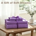 thumbnail image 5 of Jessy Home Bed Sheets Set 4 Piece Queen/Full Sheet Set Purple Cotton Blend Fitted Sheet, Flat Sheet & 2 Pillowcases Bedding Set, 5 of 11