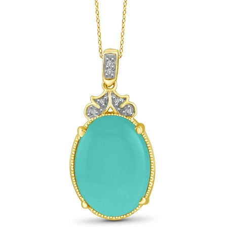 JewelersClub 9-3/4 Carat T.G.W. Chalcedony and White Diamond Accent 14kt Gold over Silver Pendant, 18