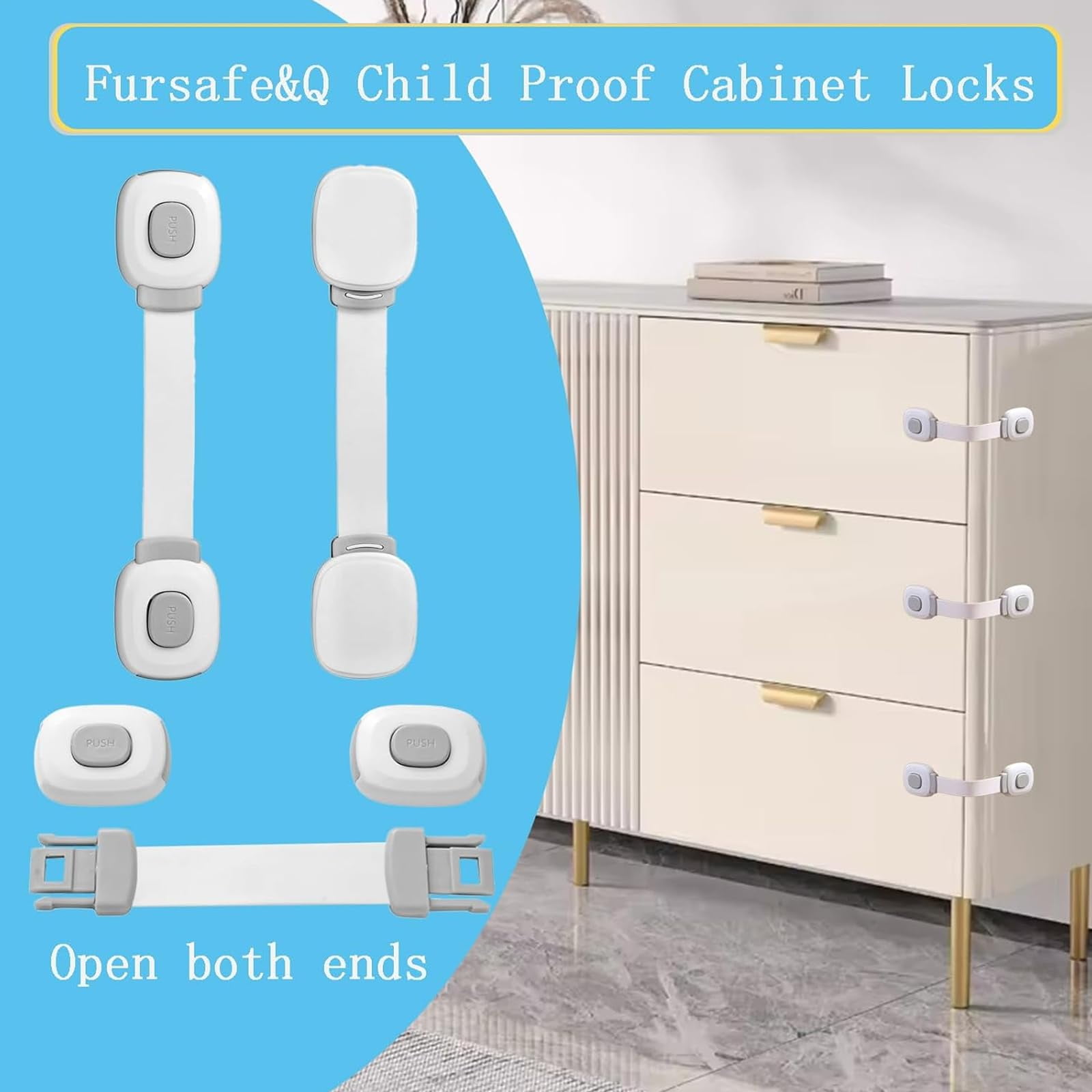 Xl-Kang 12 pack Baby Safety Cabinet Locks | Baby Proofing | Easy To Install | Cabinet Locks | Refrigerator Lock | Drawer Locks Child Safety | Door Locks for Kids | Door Latch (Locks)