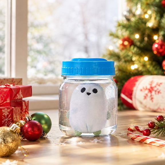 2 Pcs Halloween Magic Shake Jar Plush Toy, Blind Box Floating Desk Decor Stress Relief Figurine Novelty Gift