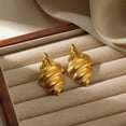 thumbnail image 5 of NICKSUN 18K Gold Plated Statement Earrings For Women, Sun Flowers Conch Shell Earring Large Stud Earrings Hypoallergenic Stud, 5 of 9