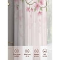 thumbnail image 5 of Cherry Blossom Sheer Curtains 54 Inch Length 2 Panels Set, Spring Farmhouse Botanical Flowers Voile Window Treatment Rod Pocket Short Kitchen Curtains Drapes for Bedroom 52"x54"x2, 5 of 7